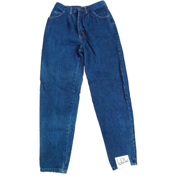 Vintage Touche Dbl Pleat Tapered Leg Dark Blue Jeans Women Size 12 (28x30)